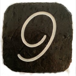 Skifer Nummerskilt 1 siffer m/skriftmaling