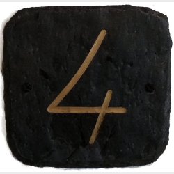 Skifer Nummerskilt 1 siffer m/skriftmaling