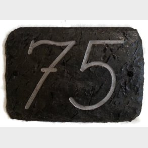 Skifer Nummerskilt 2 siffer m/skriftmaling