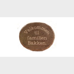 Skiferskilt oval stor natur