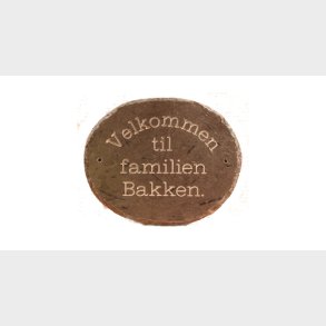 Skiferskilt oval stor natur