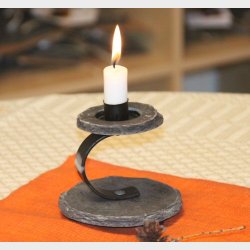 Skifer lysestake bordmodel kronelys