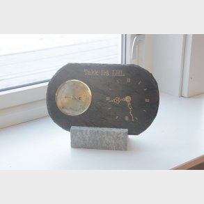 Skifer Barometer og klokke p kleberstett