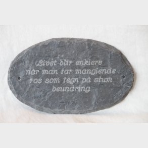 Skiferskilt. Livet er enklere