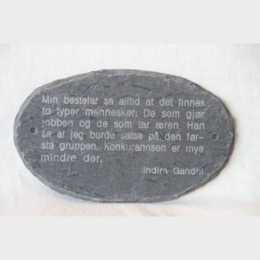 Skiferskilt. Min bestefar sa alltid