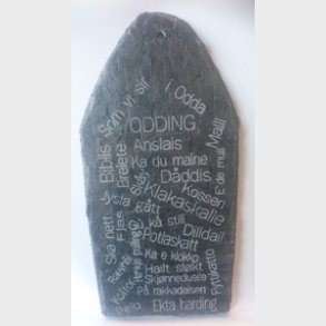 Dialekttavle, Odding