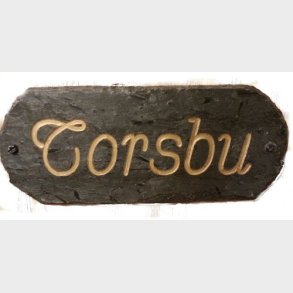 Skiferskilt Rek-buet-2 m/skriftmaling