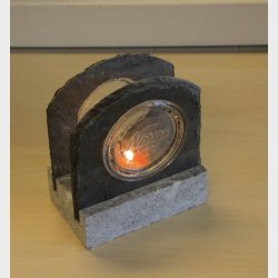 Telysholder M/Norgesglass og kleberstett